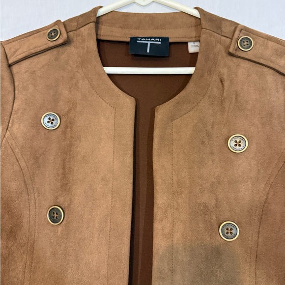 Tahari Brown Faux Leather Blazer - Picture 10 of 11